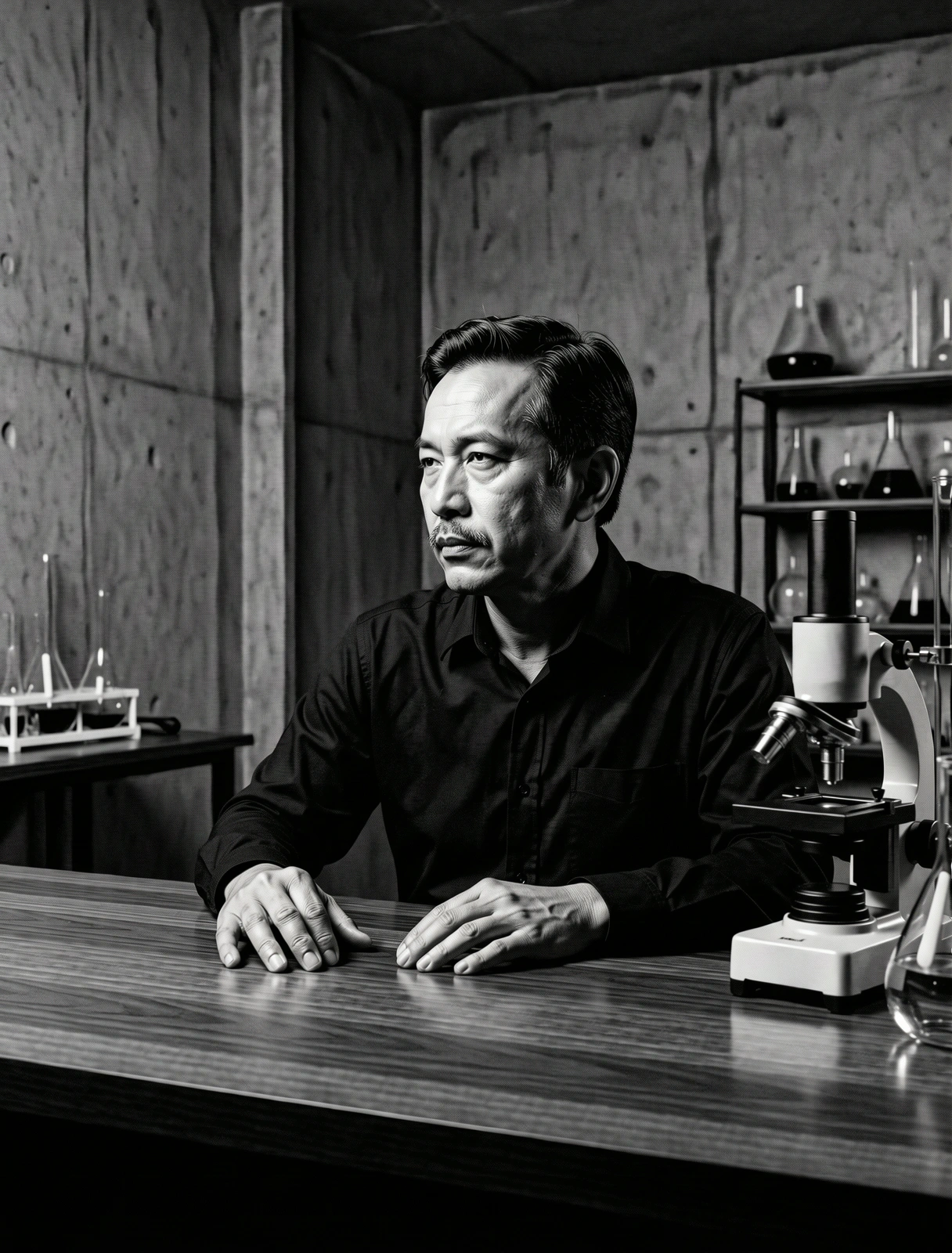 Cinematic portrait of focus and architectural precision